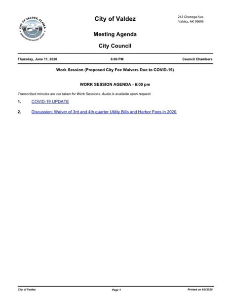 city of valdez agenda.